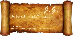 Jelenik Györgyi névjegykártya